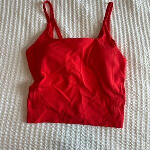 Red Sleeveless athletic Crop Top Lululemon